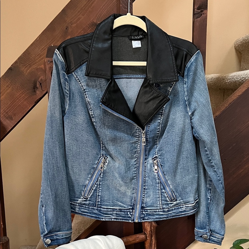VENUS Blue and Black Jean Jacket